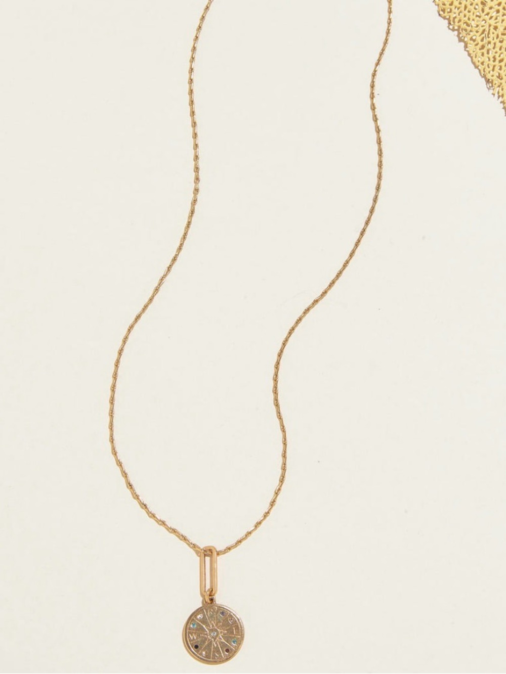 Mignonne Gavigan Gold Compass Disc Necklace 14k plated gold